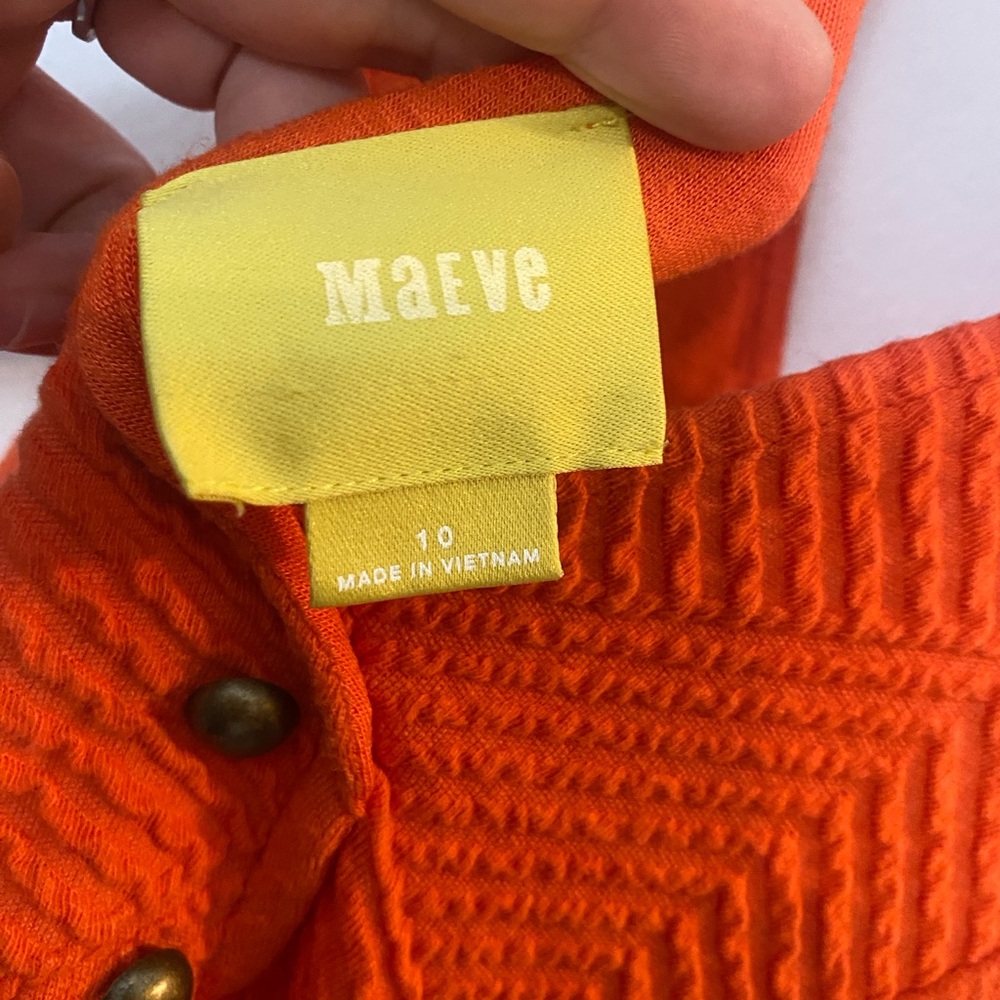 Maeve Orange Sleeveless Dress Size 10 - Picture 4 of 5